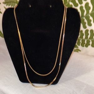 Beautiful Goldtone Two Strand Ladies Necklace